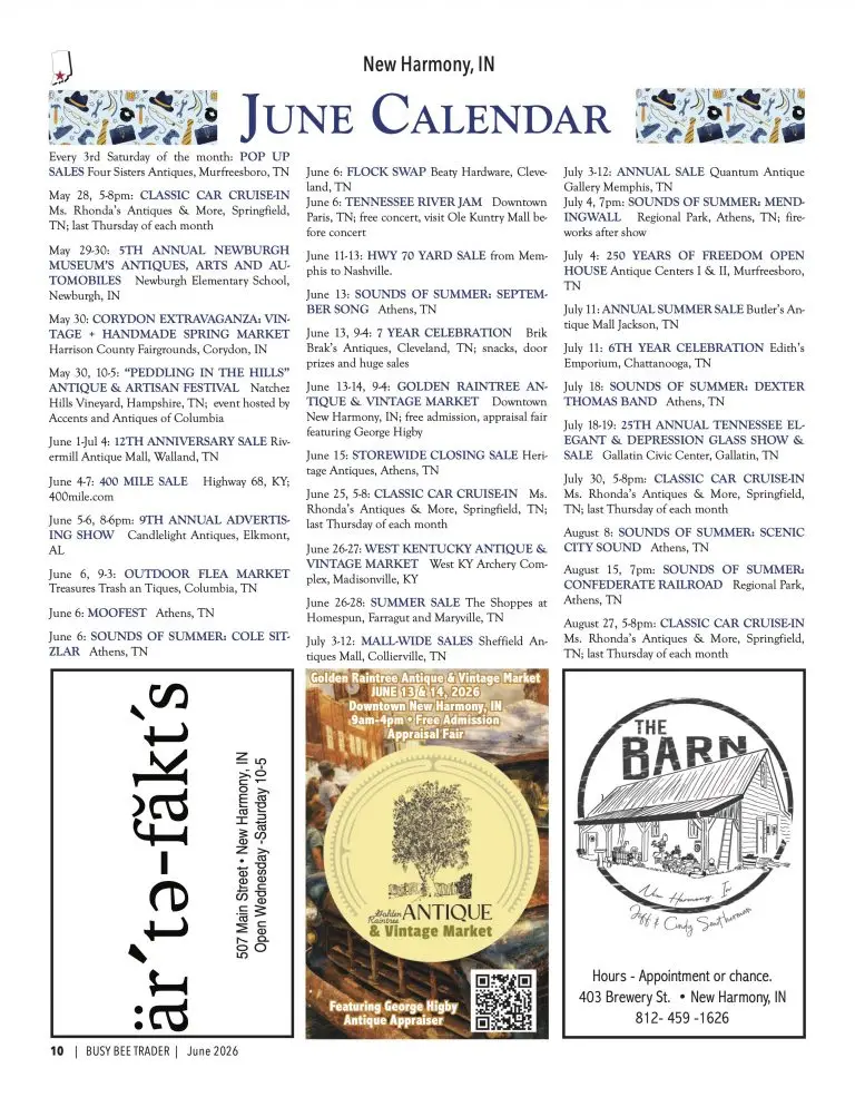 Busy Bee Trader June 2026 Calendar of Events